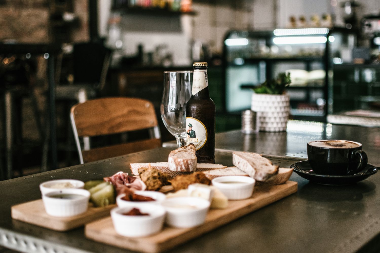 Cafe counter and pastry display inside a neighbourhood bakery