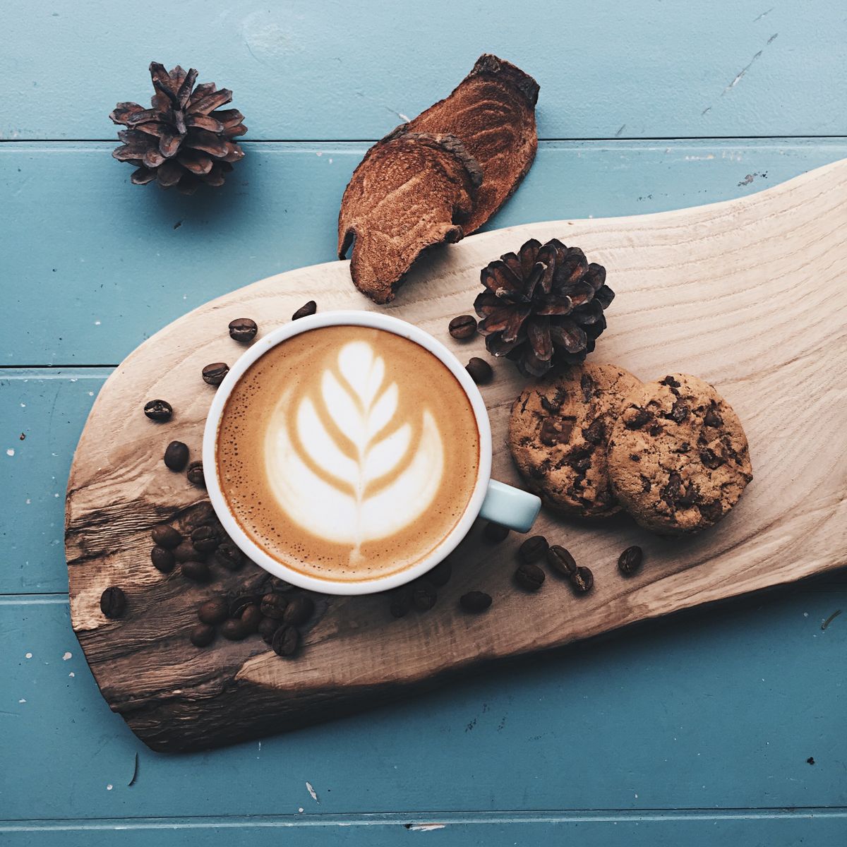 Latte on a board