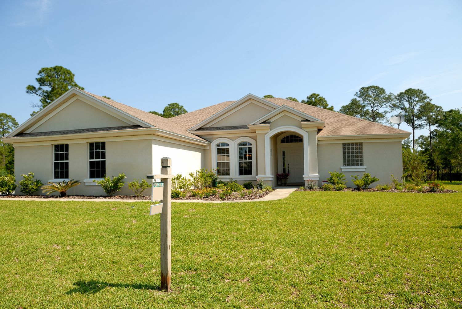 Suburban home with a gabled roofline