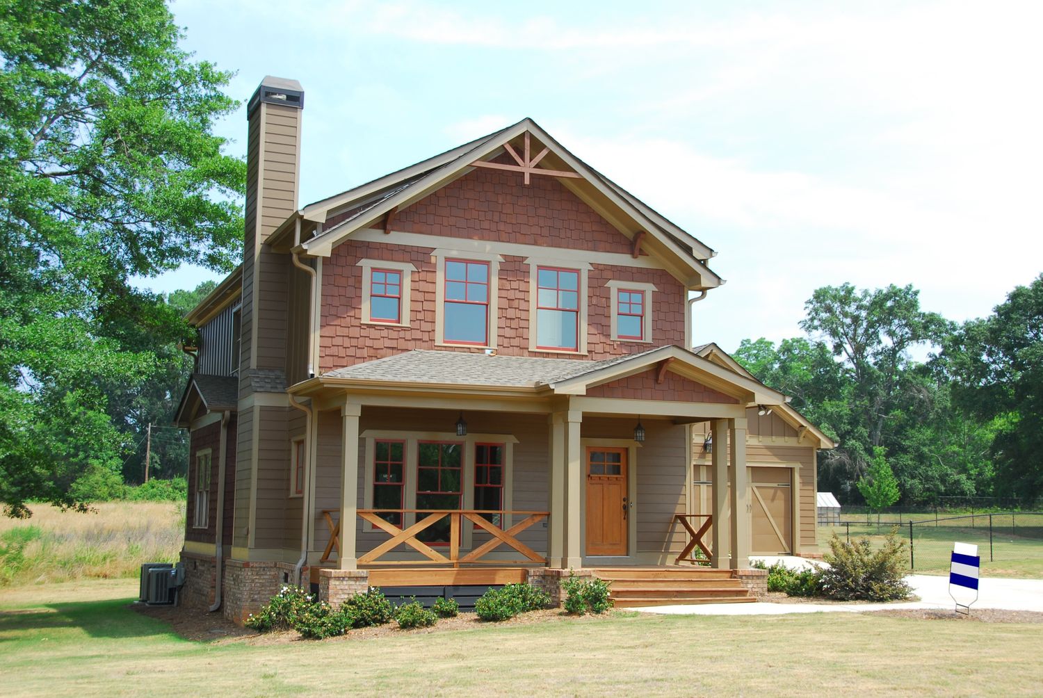 Two-storey home with a finished roof