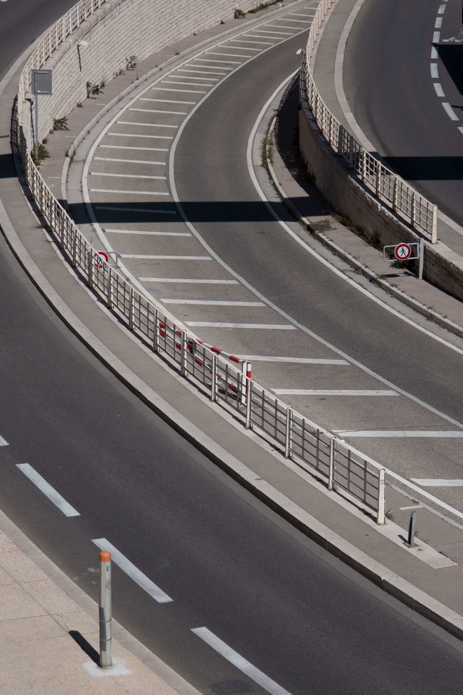 Wide multi-lane asphalt surface