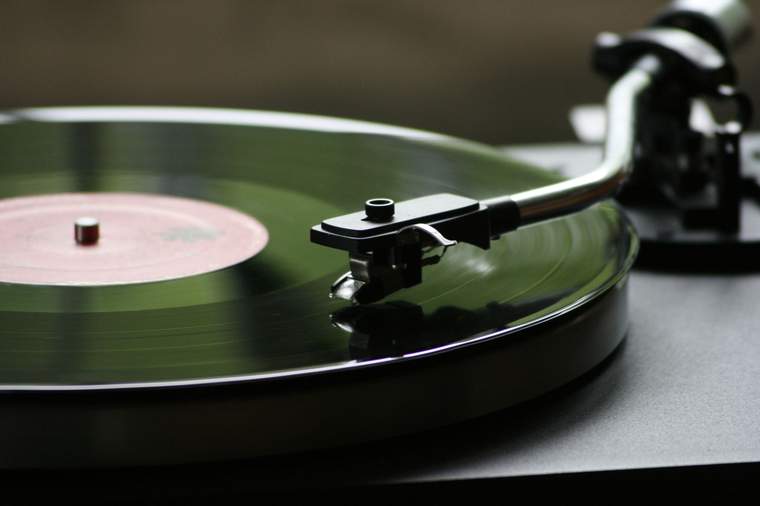 A record spinning on a turntable