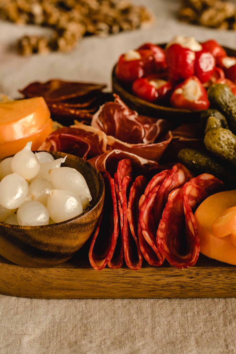 Charcuterie with pickled onions