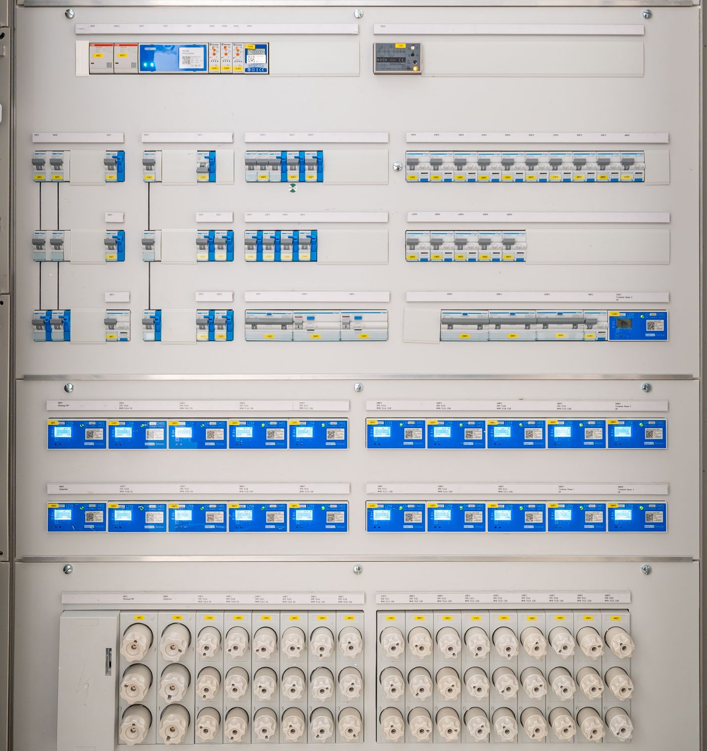 Modern breaker panel with clearly labeled circuits