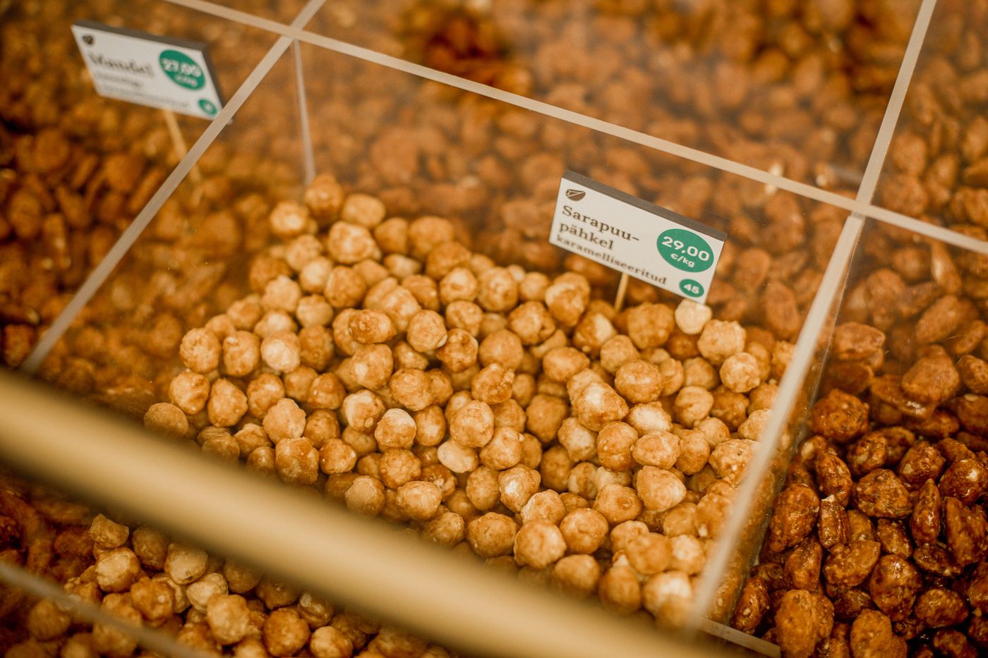 Nuts in bulk bins