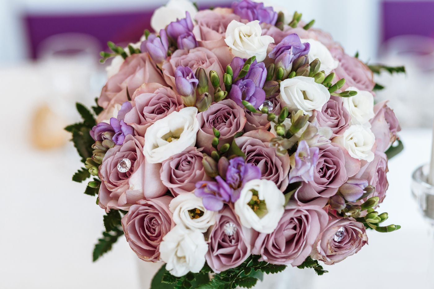 A wrapped fresh bouquet