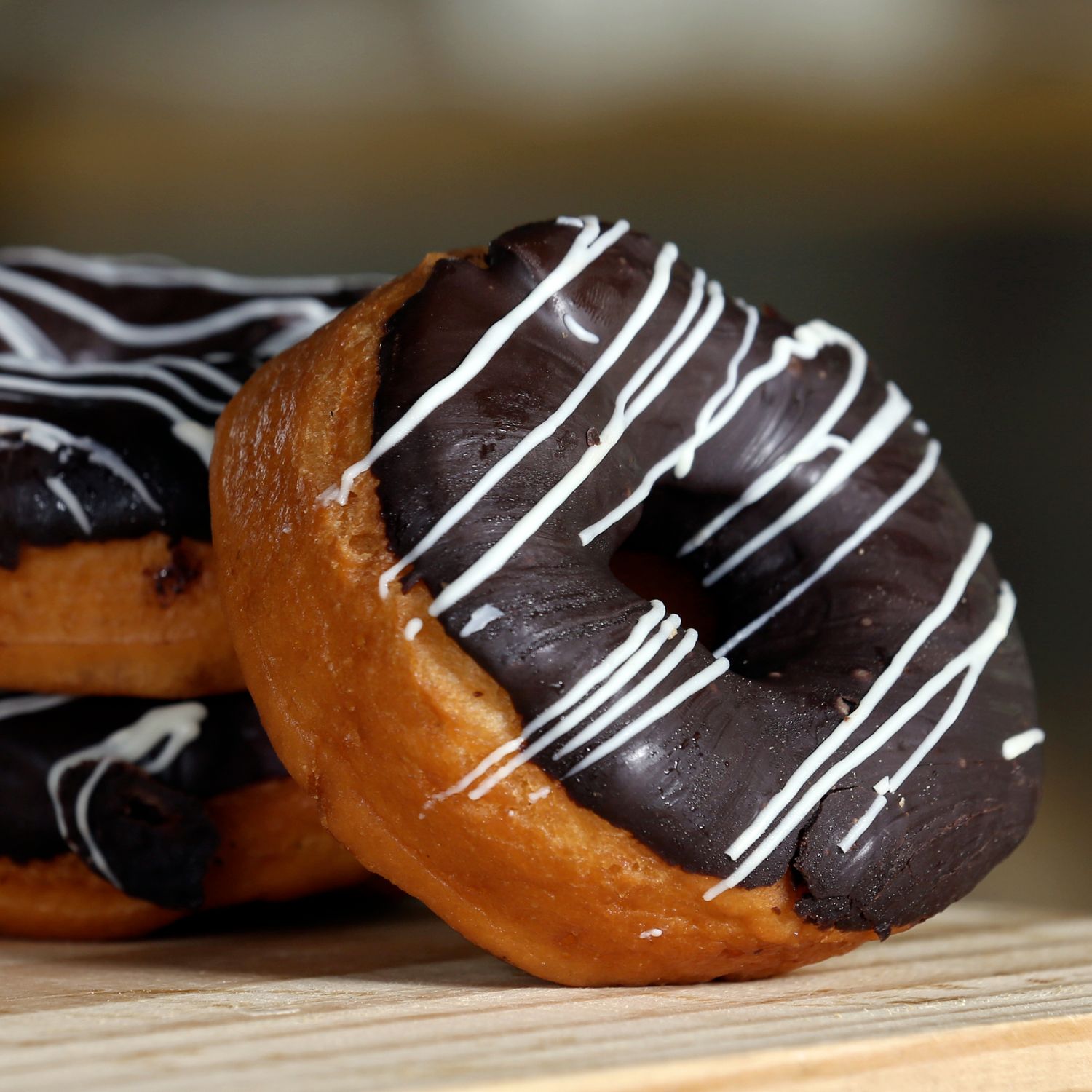 Hand-finished doughnut, close up
