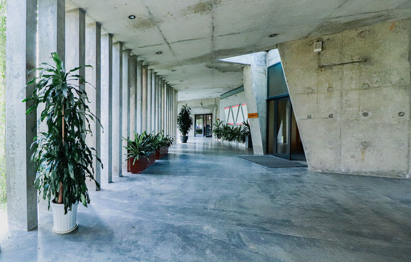 Polished epoxy floor detail