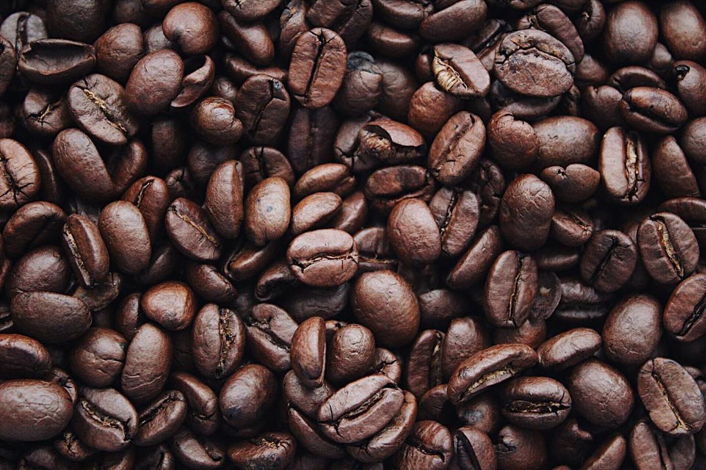 Dark roasted coffee beans