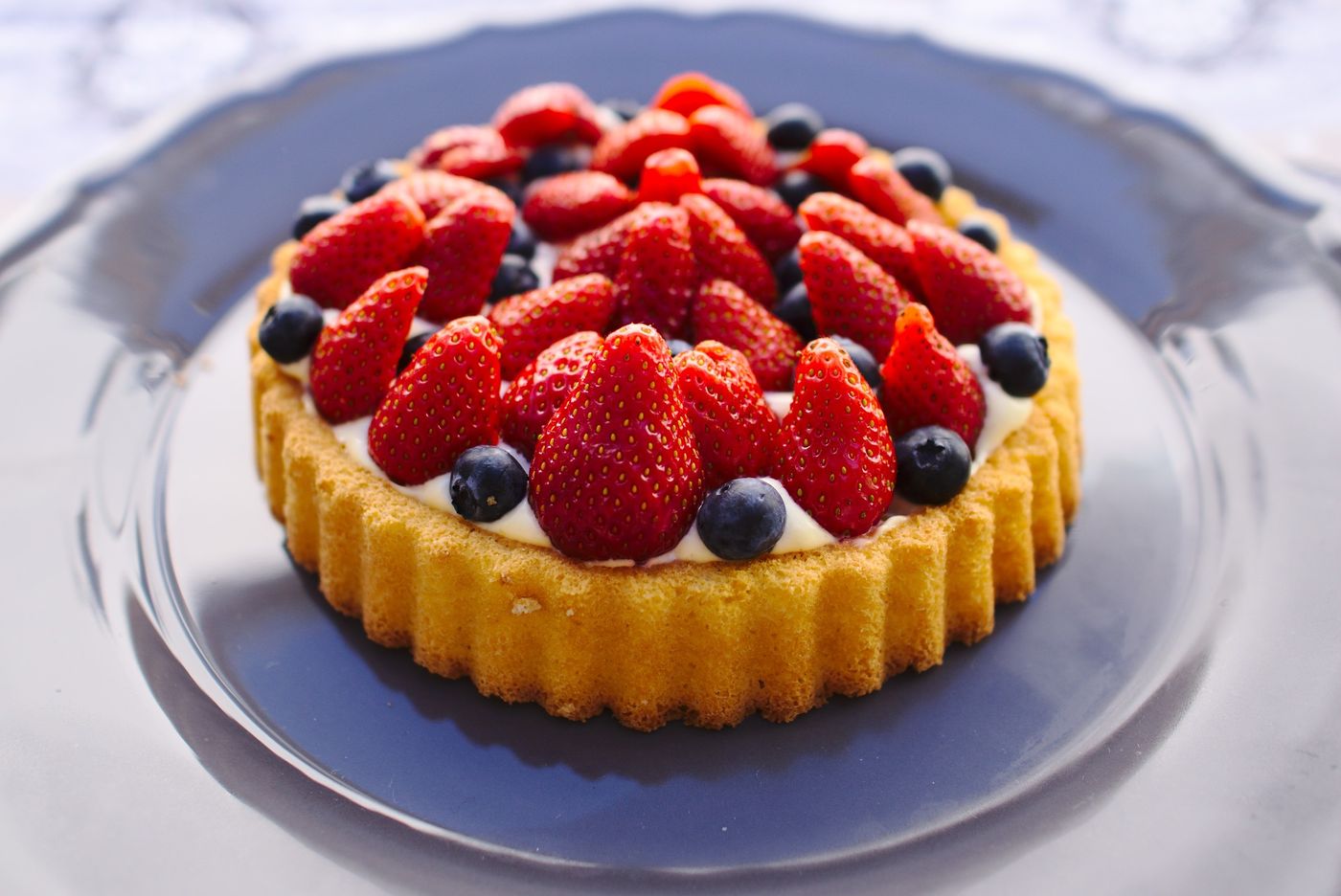 A fruit-topped tart