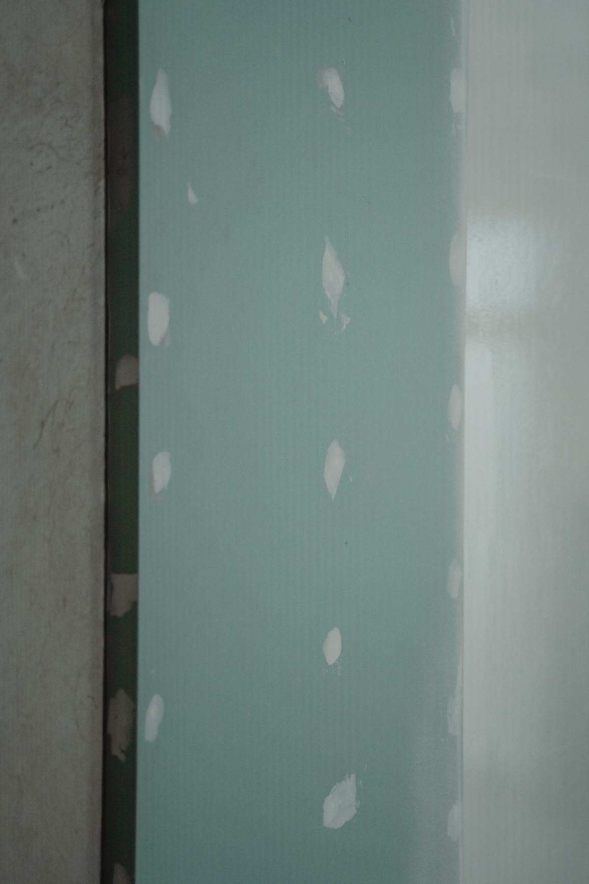 Fresh drywall patched and ready for paint