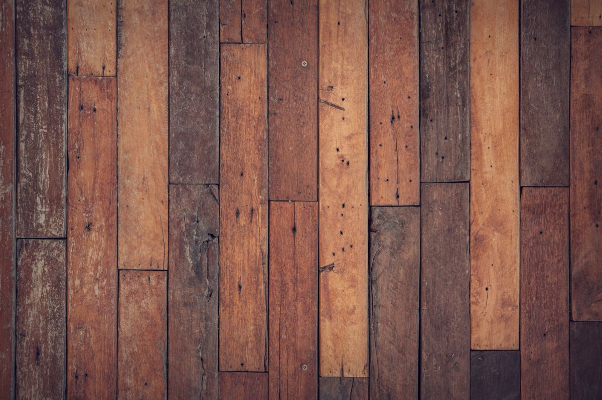 Refinished hardwood plank detail
