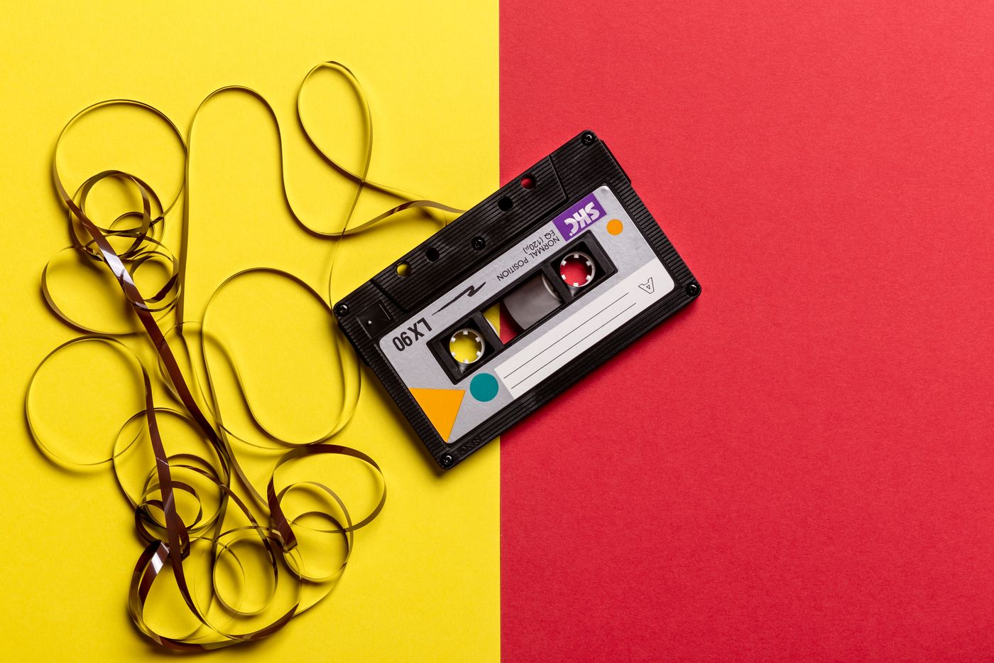 A retro cassette tape