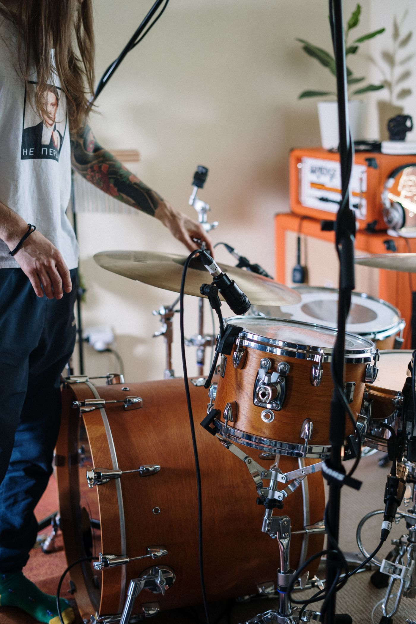 A drum kit