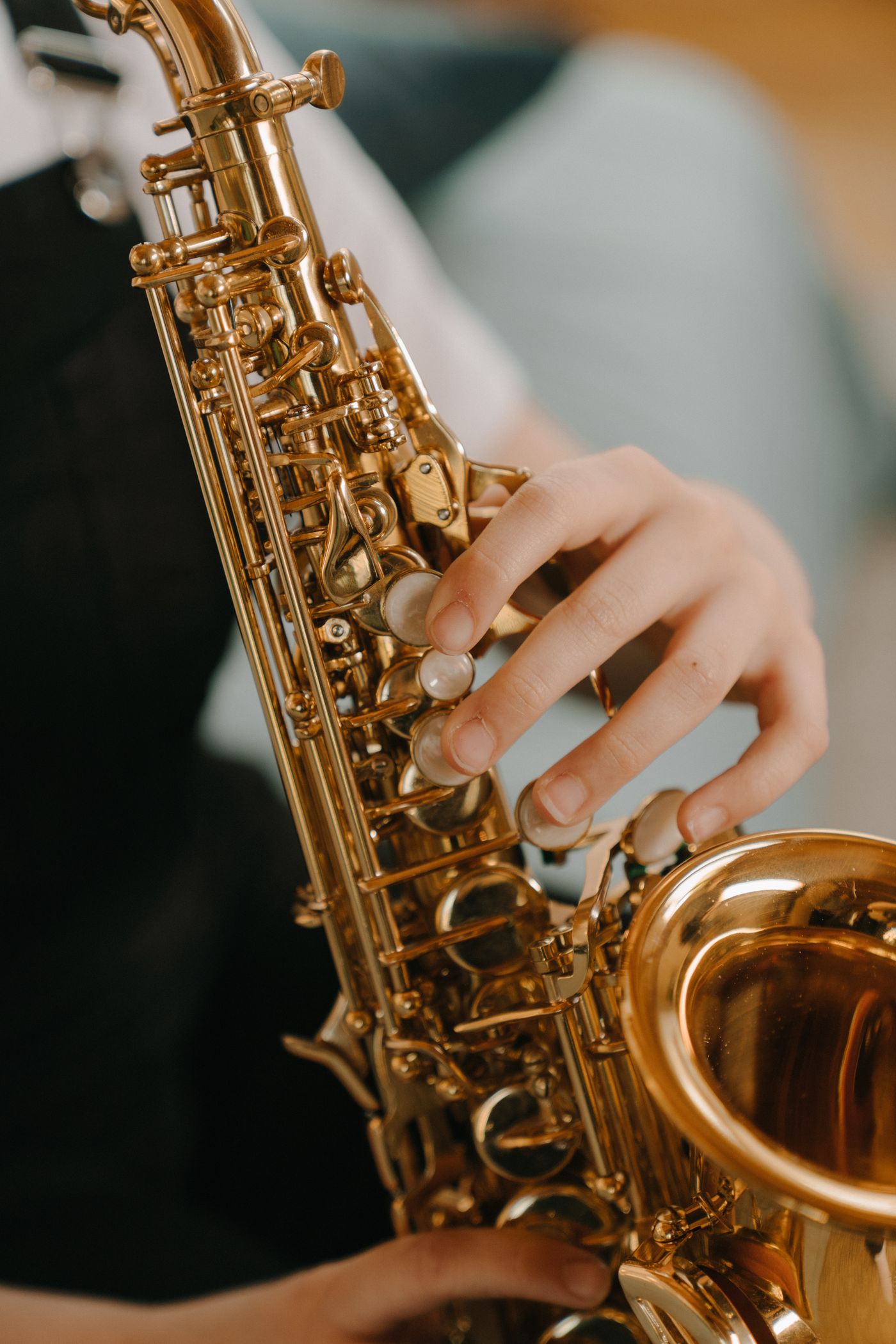 Close-up of a saxophone