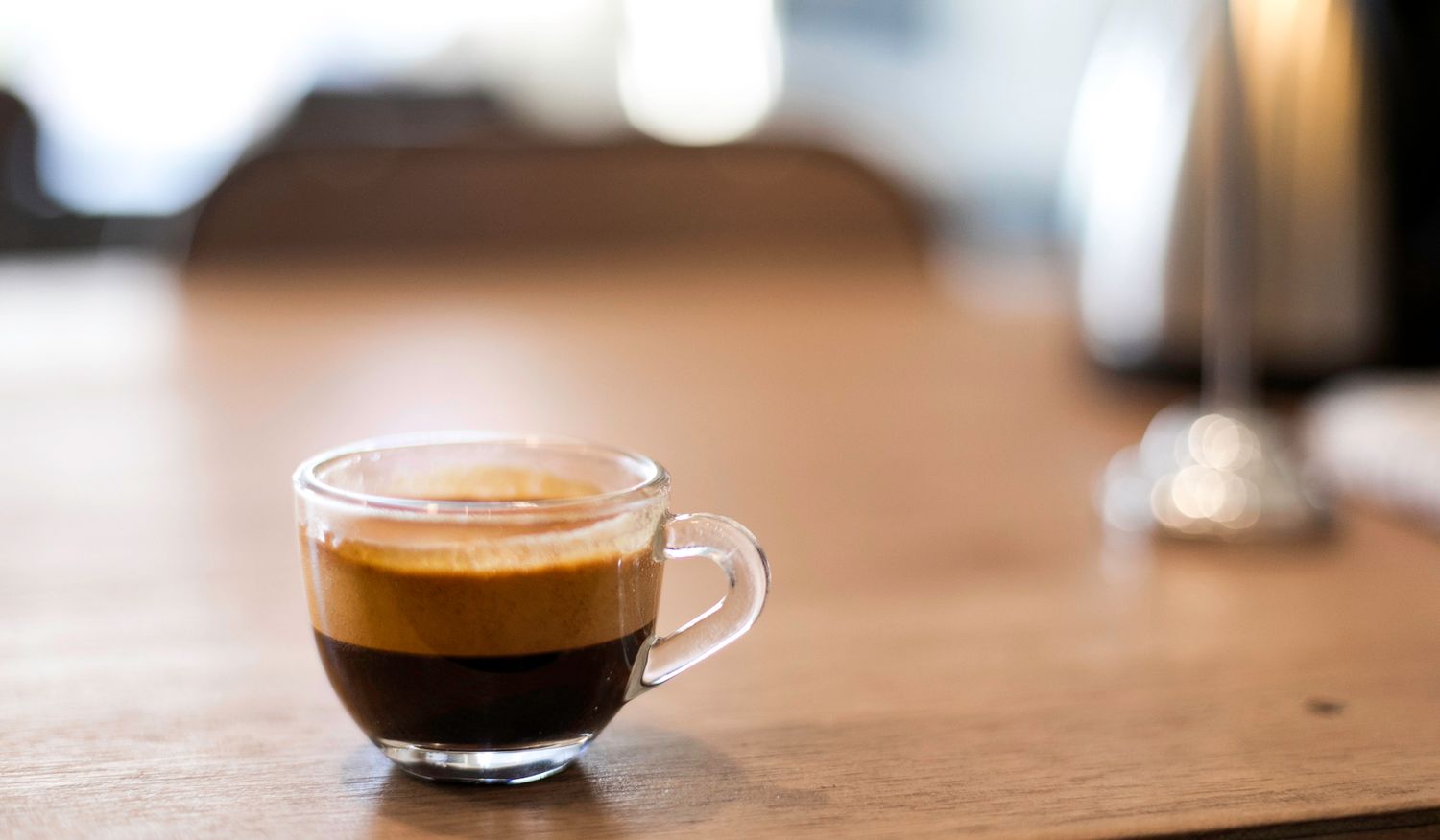 Espresso glass on a table