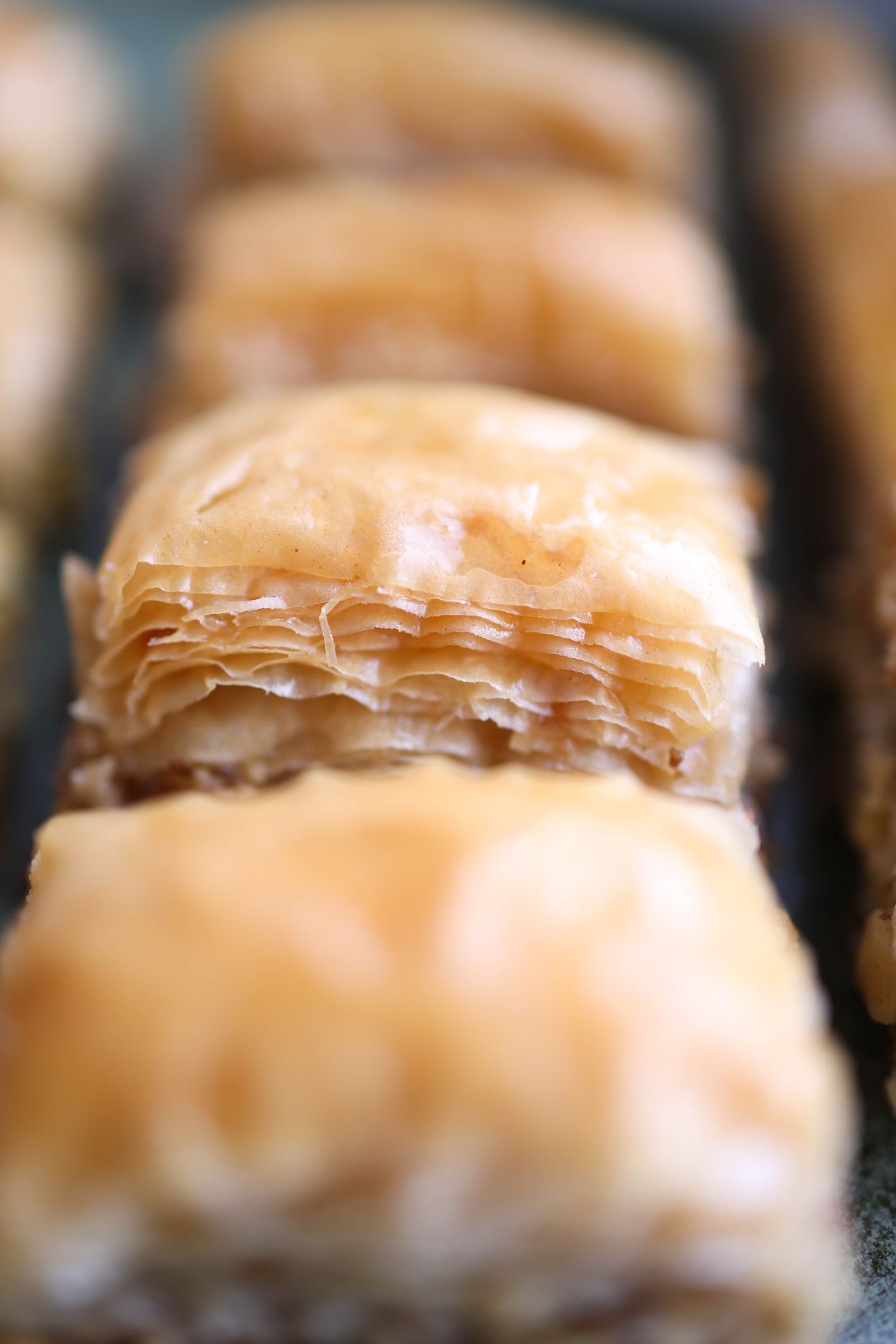 Macro of baklava layers