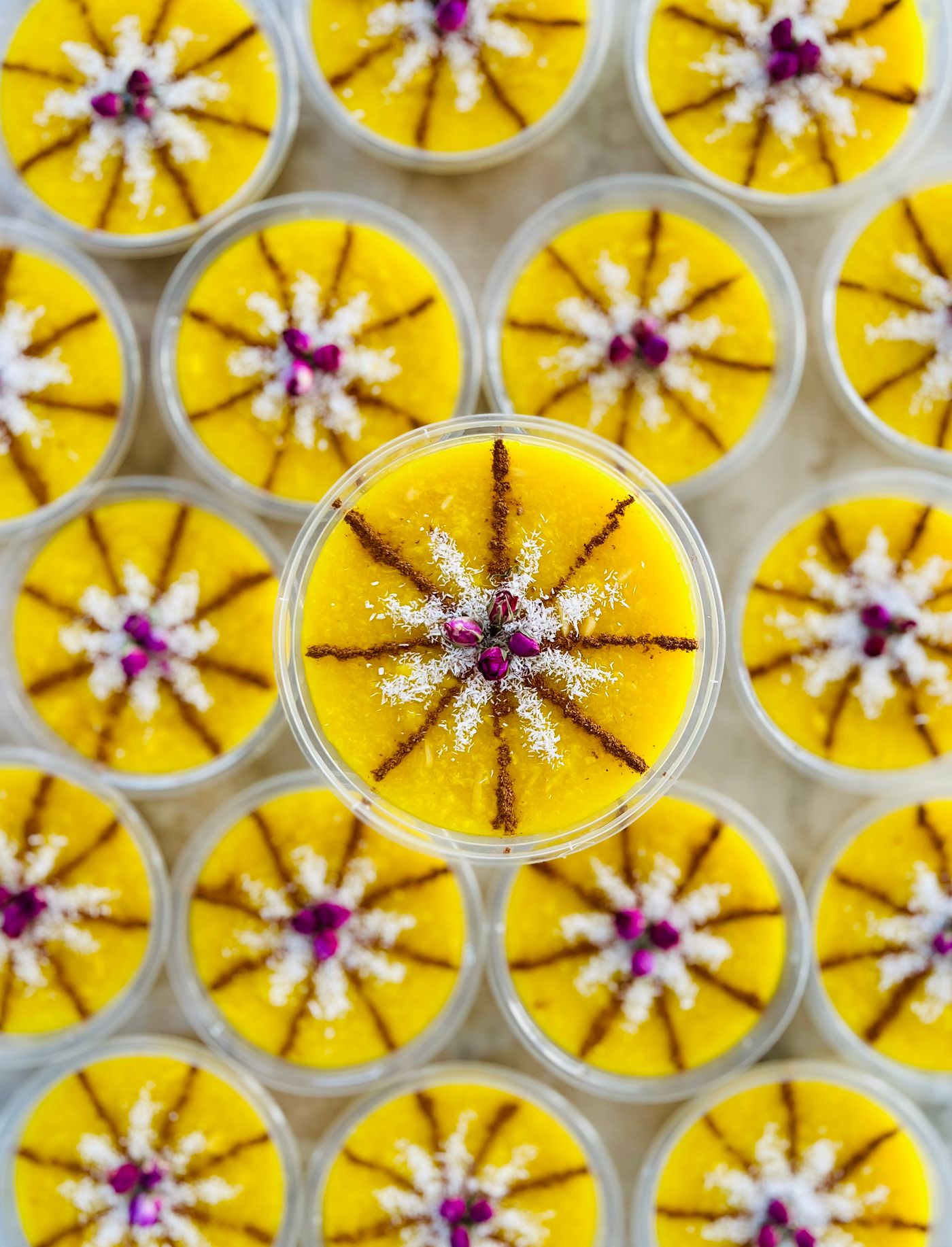Display of saffron desserts