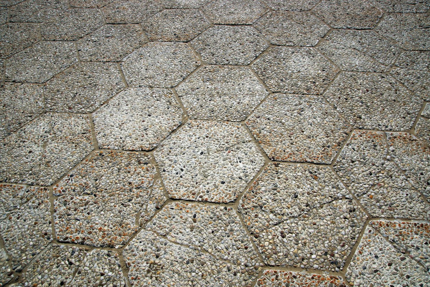 Hexagonal paver pattern detail