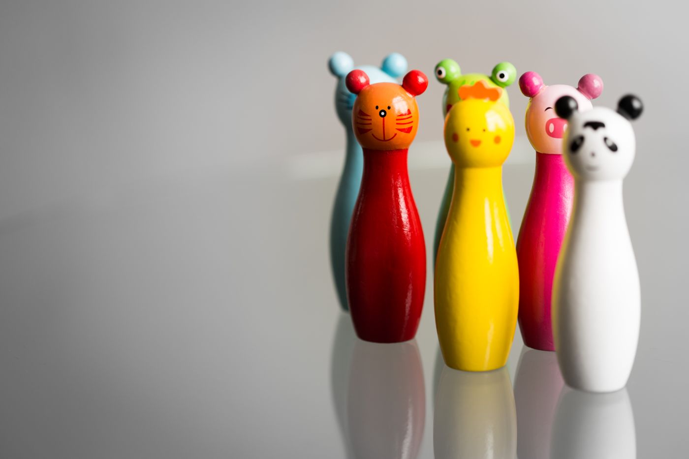 Colourful animal figurines