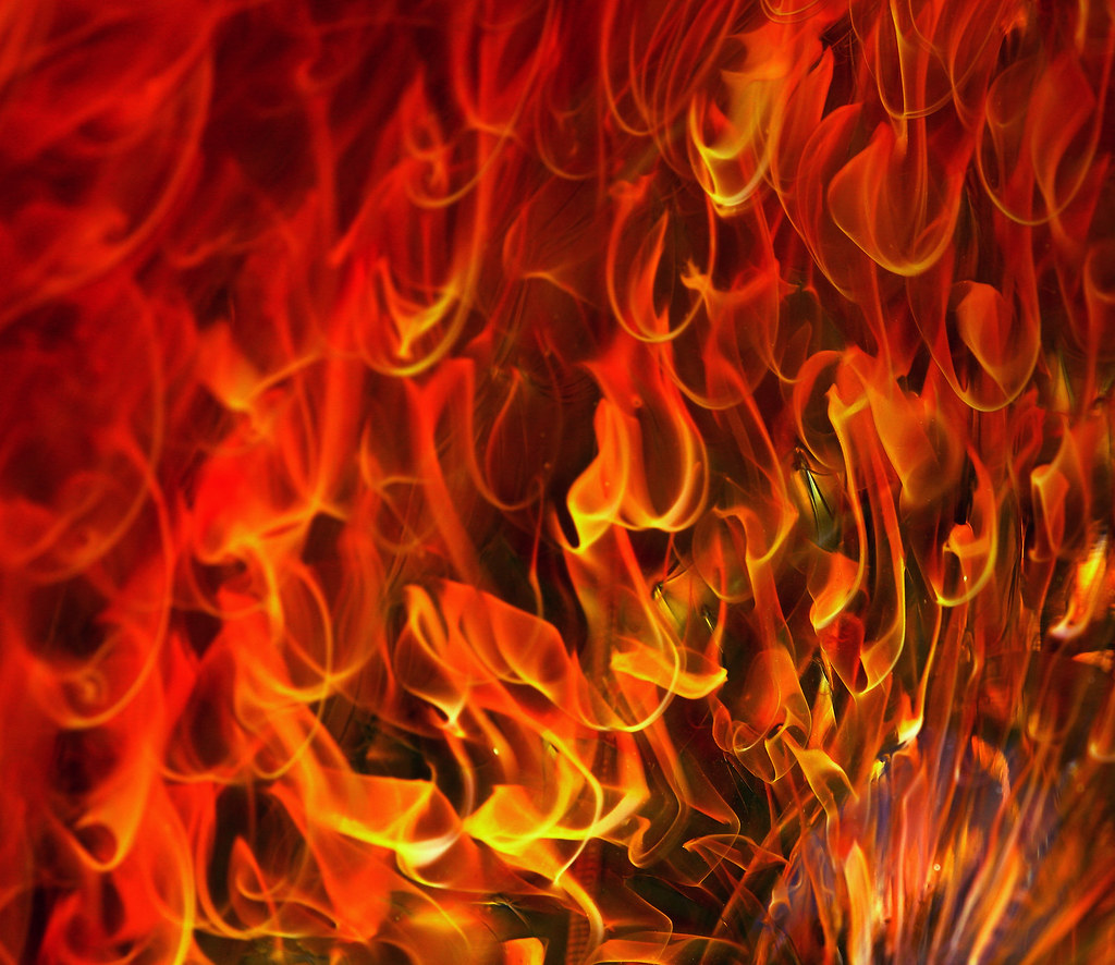 Close detail of a glowing flame