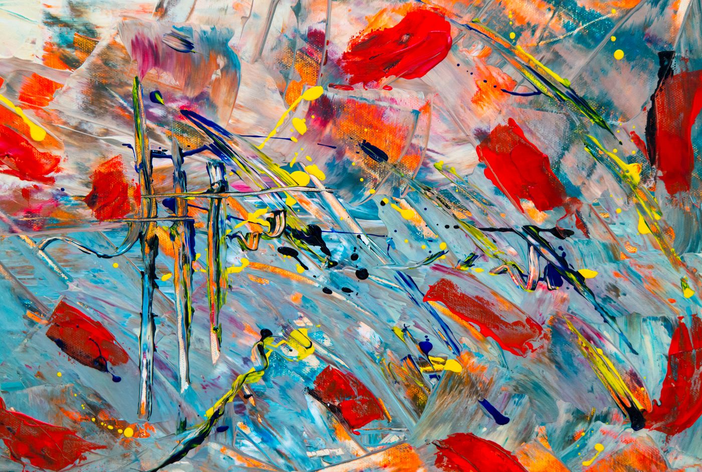 A colourful abstract painting by a local artist
