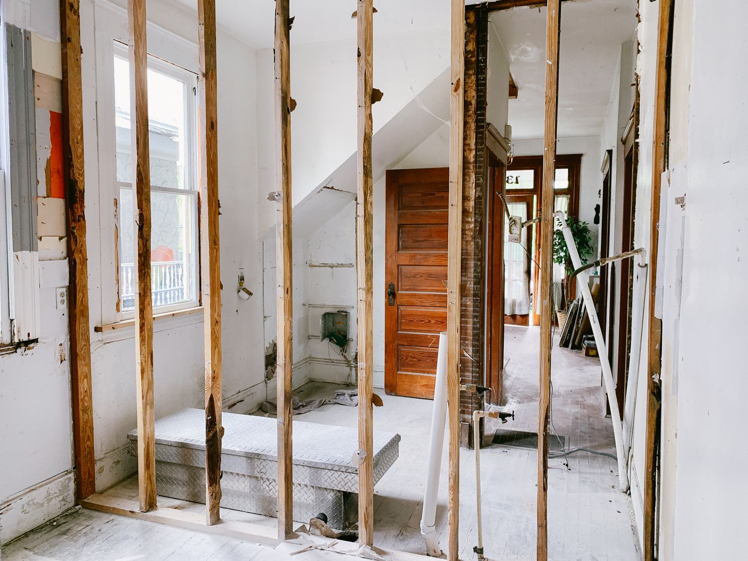 Interior stripped to the studs after a careful tear-out