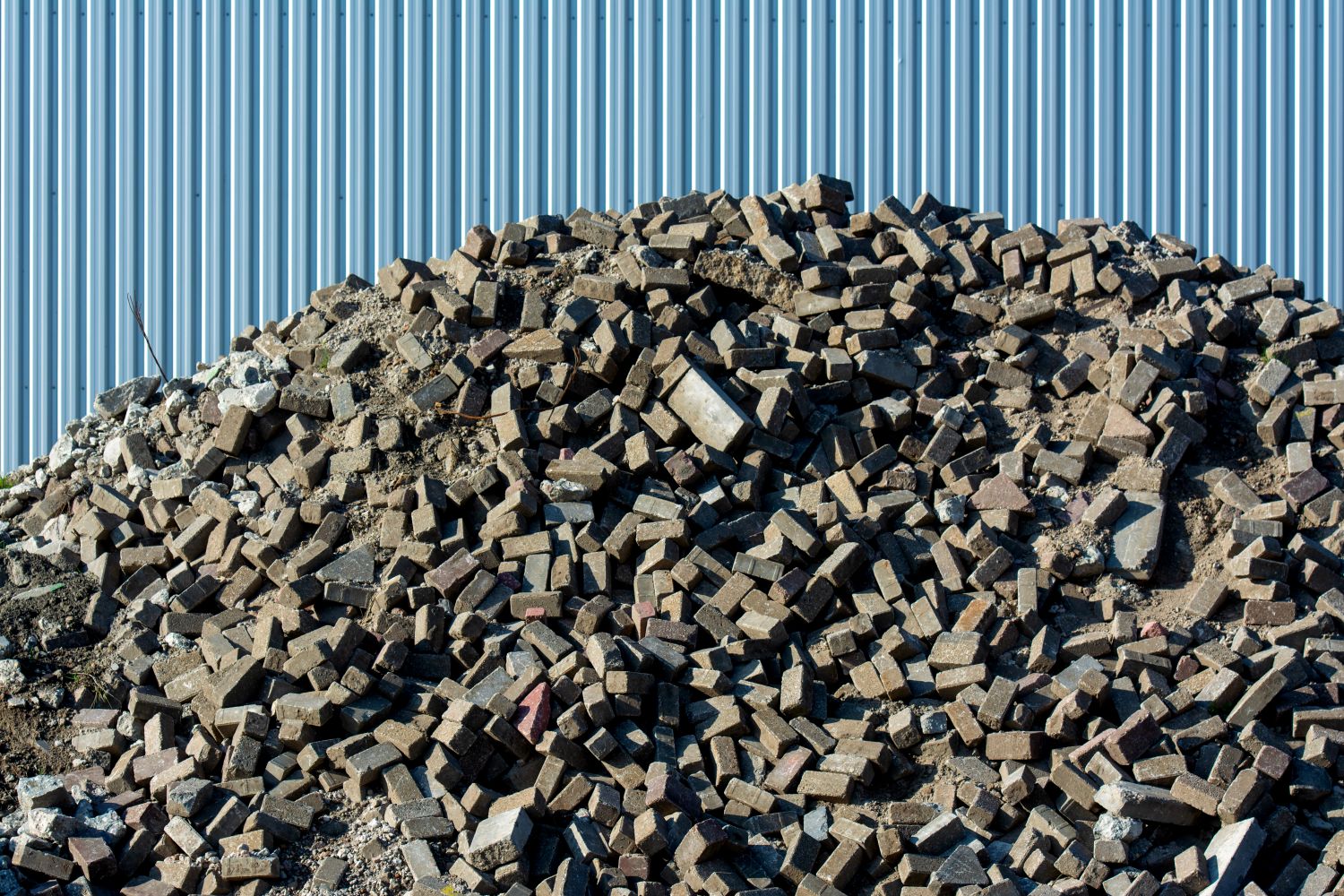 Rubble and broken concrete pile
