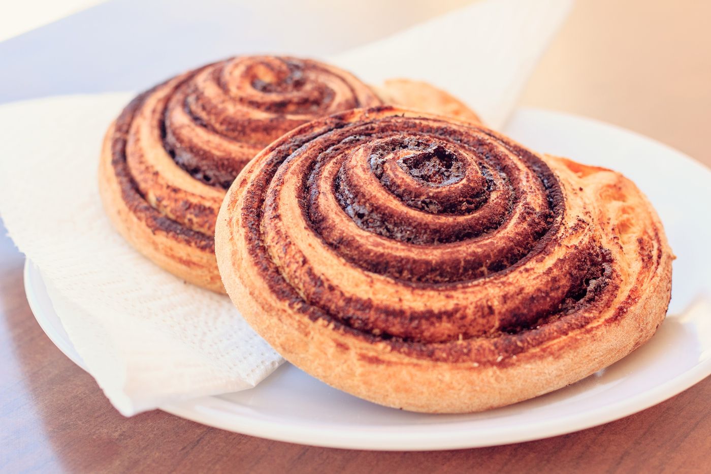 Glazed cinnamon roll