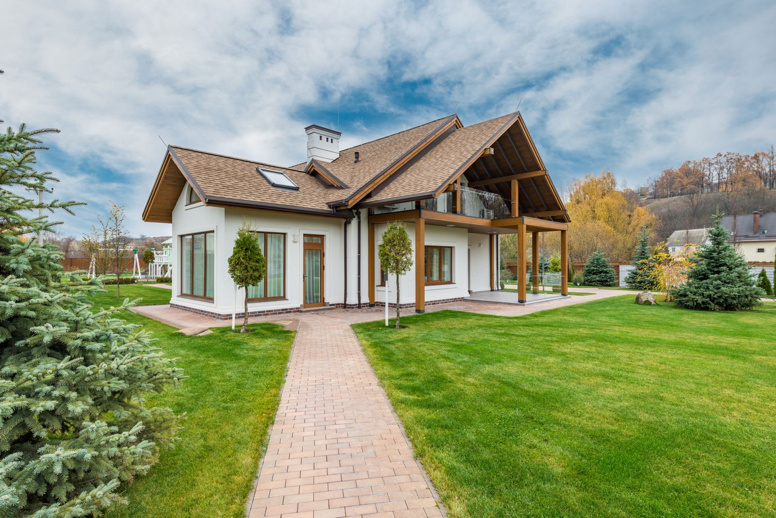 Home with a clean tiled roof